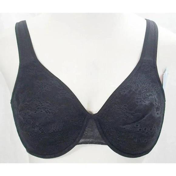 Fundamentals Lined Lace Seamless Cup Underwire Bra 38C Black NWT  Adjustable Str - Picture 1 of 3